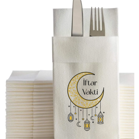 İftar Vakti Ramazan'a Özel Kumaş Dokulu Peçete 12'li Paket