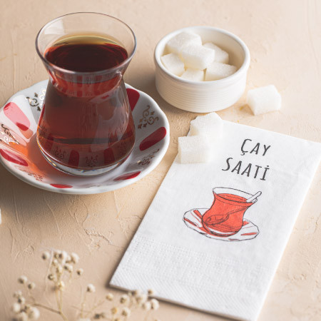 Baskılı Peçete Çay Saati 24'lü Paket